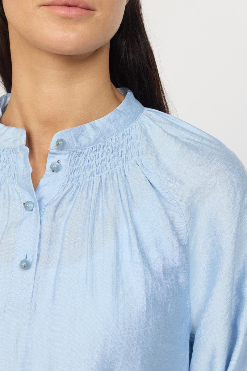 2 Biz Afeline Bluse Light Blå