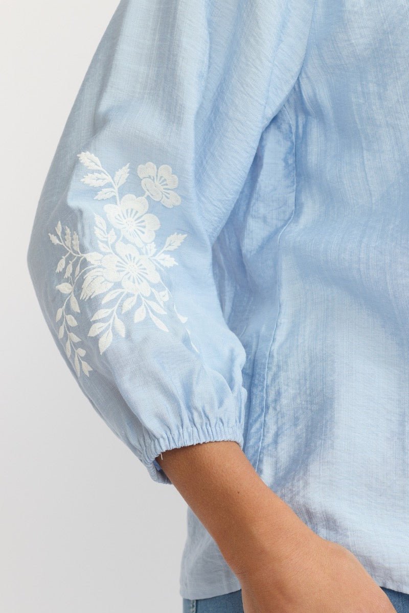 2 Biz Afeline Bluse Light Blå