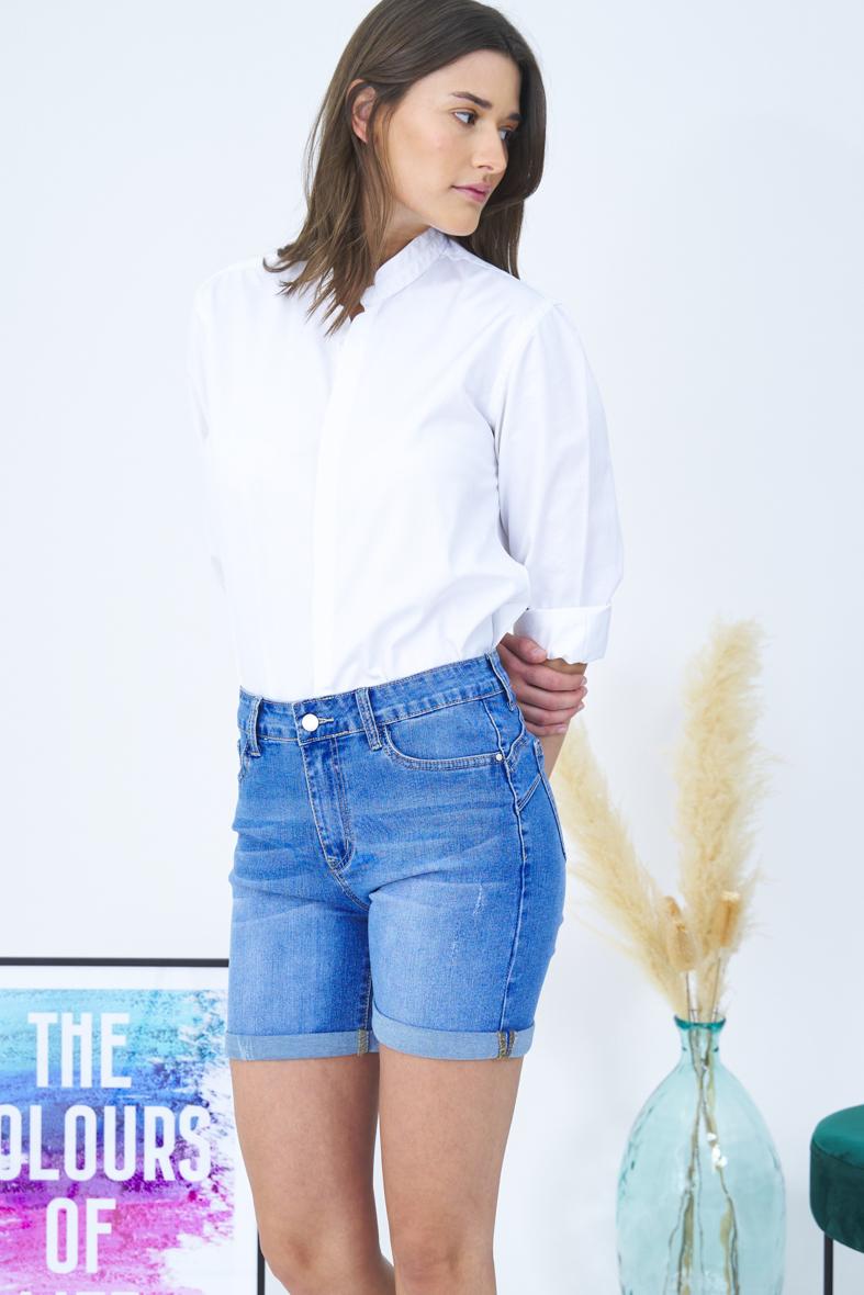 Löwenstein AZAZA Shorts Lynlås Lår Destroy Denim Blå