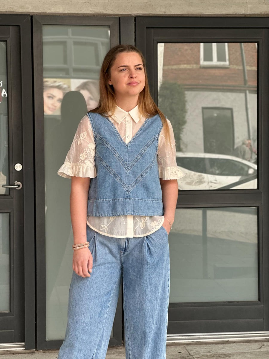 GOSSIA ChalinaGO Top Denim Blå