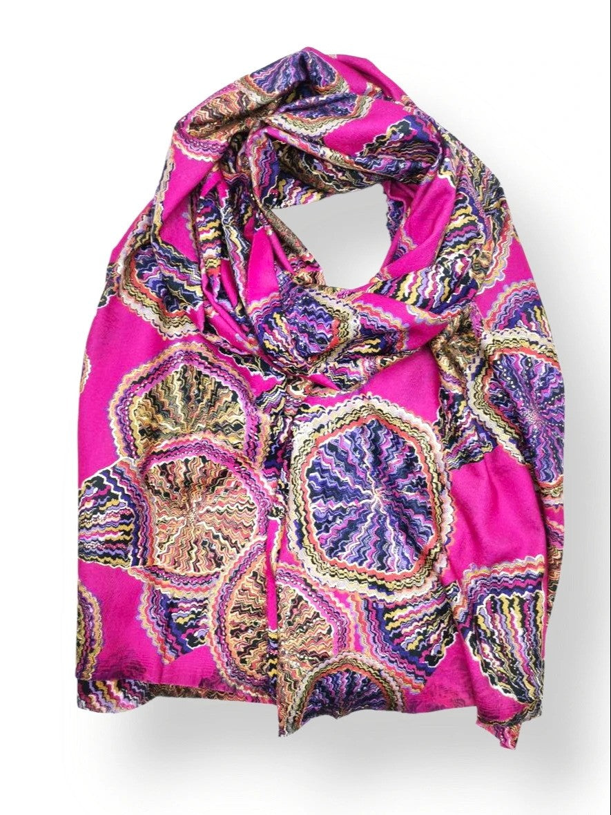 Löwenstein Angie Tørklæde Patch 70x180cm Fuchsia