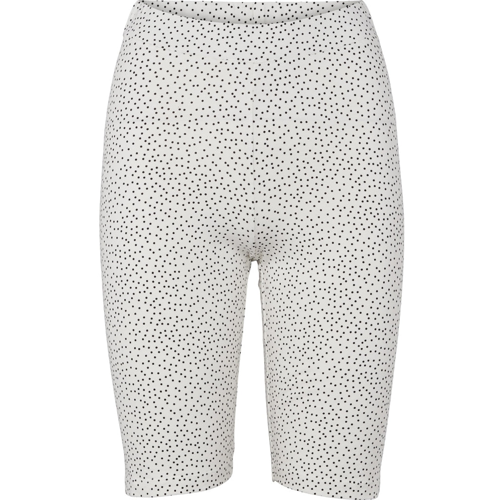 Basic Apparel Elba Biker Shorts Hvid m Sorte Prikker