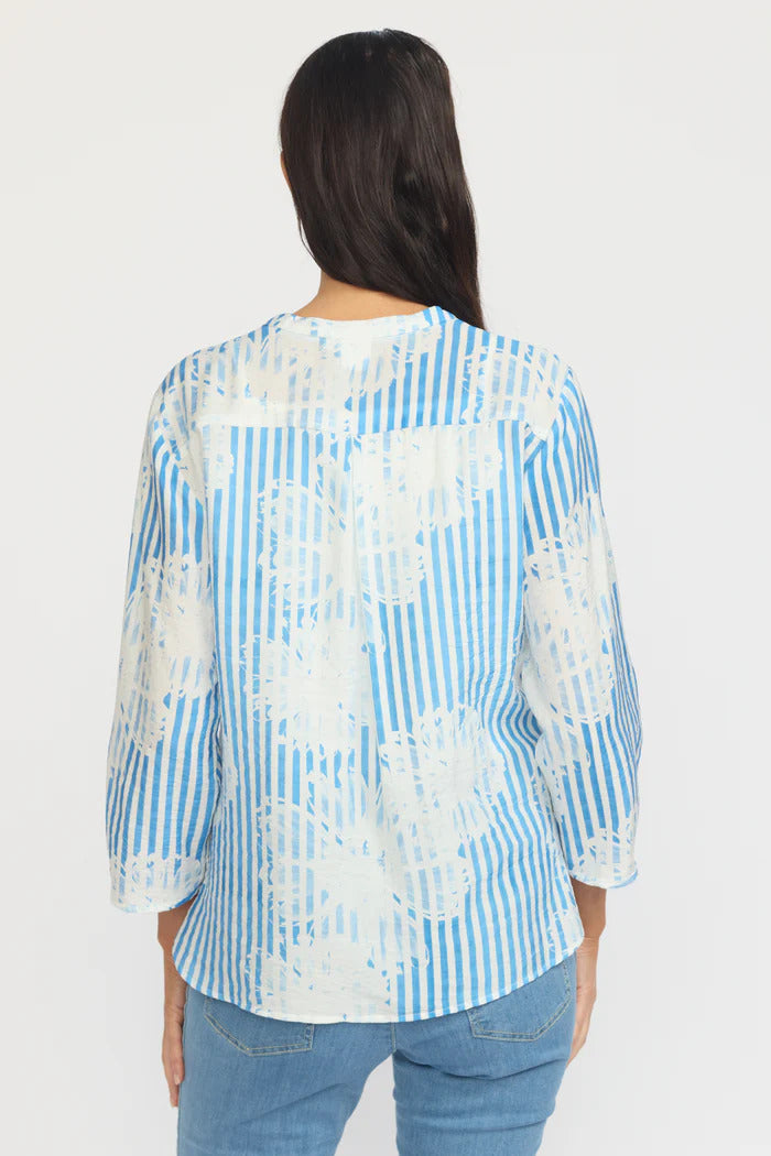 2 Biz Bamoa Bluse Blå Stribet