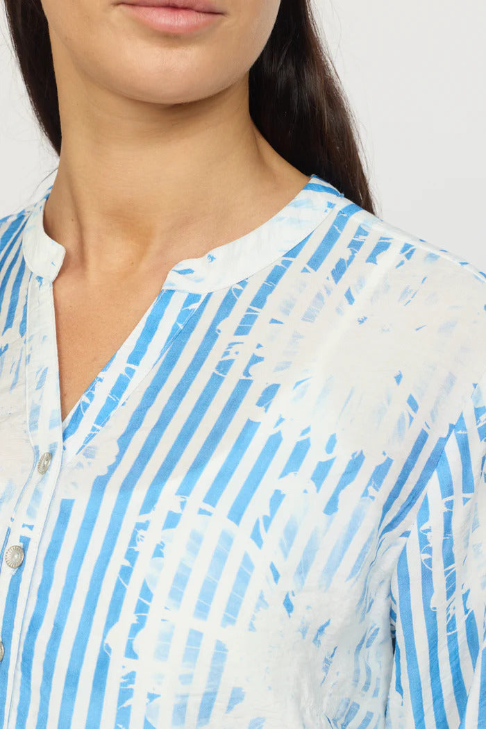 2 Biz Bamoa Bluse Blå Stribet