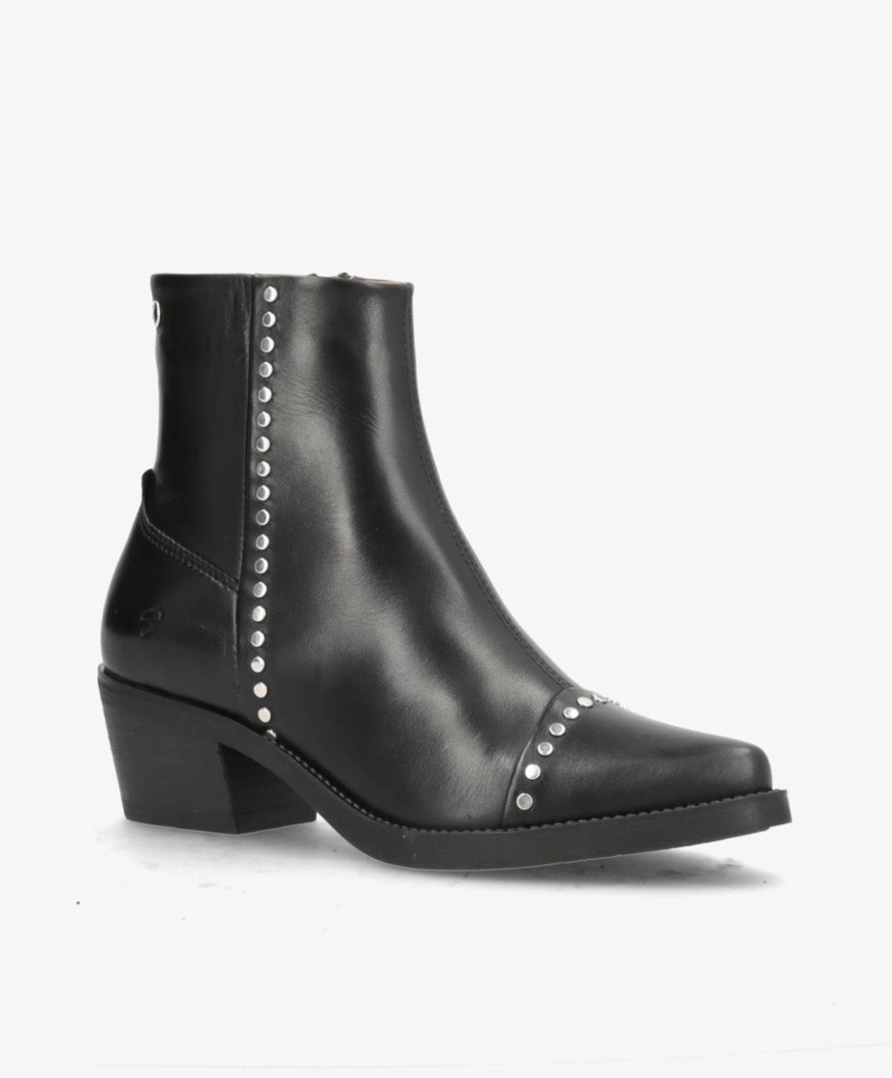 ShoeDesign CARMINA Western Støvle Læder Sort Sølv