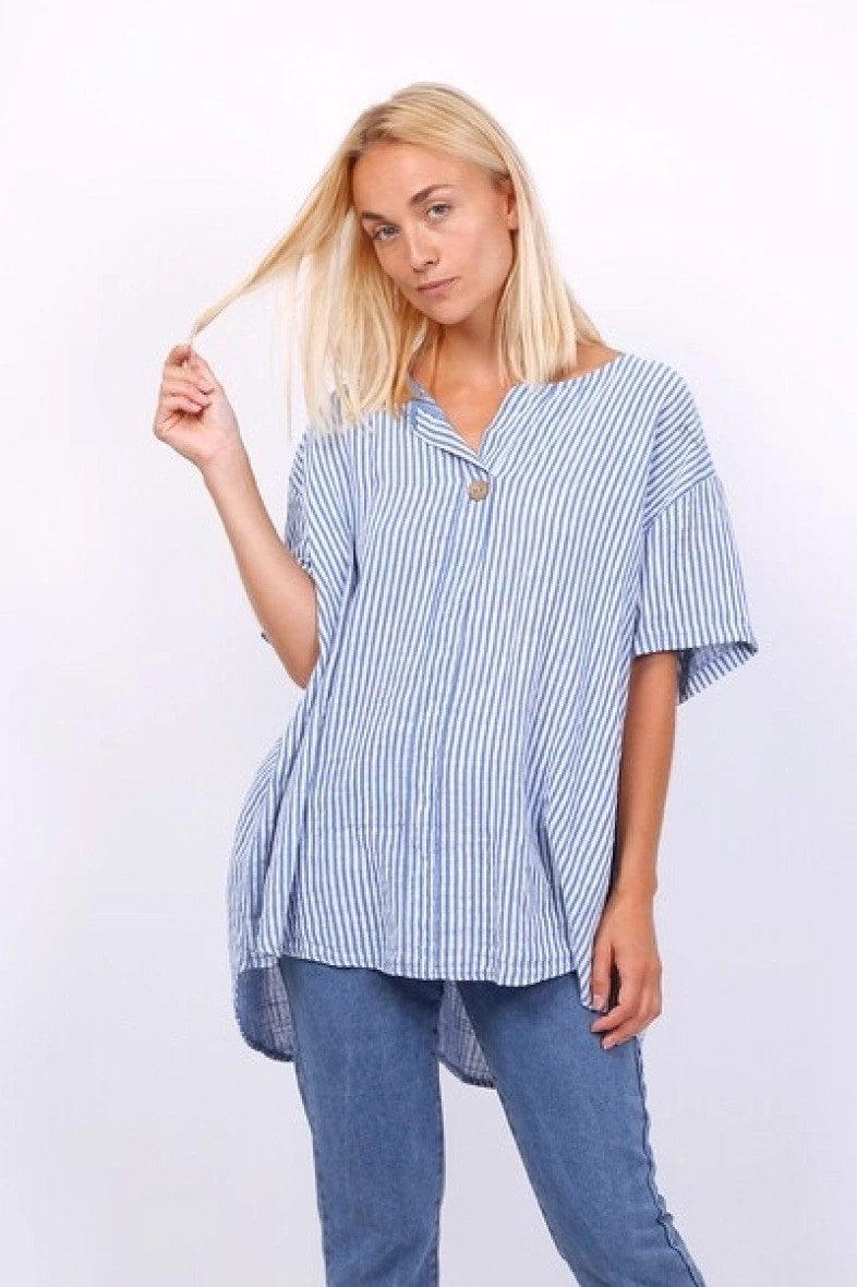 Löwenstein BELLA Bluse Stribet Jeans Blå Onesize