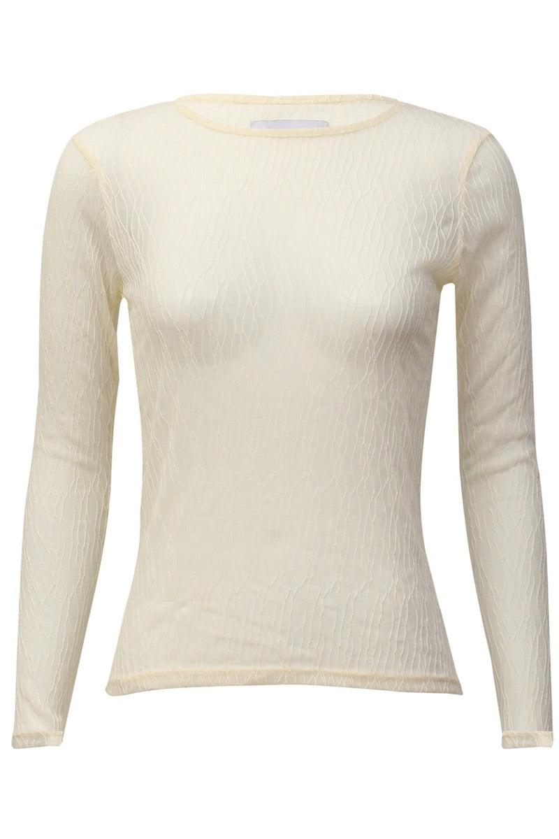 Liberte Isa Bluse Lace Langærmet Creme Lines