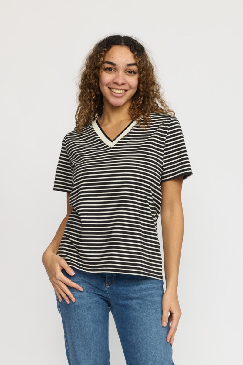 2 Biz Darifa T-Shirt Stribet Sort