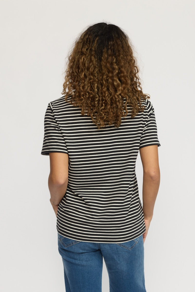 2 Biz Darifa T-Shirt Stribet Sort