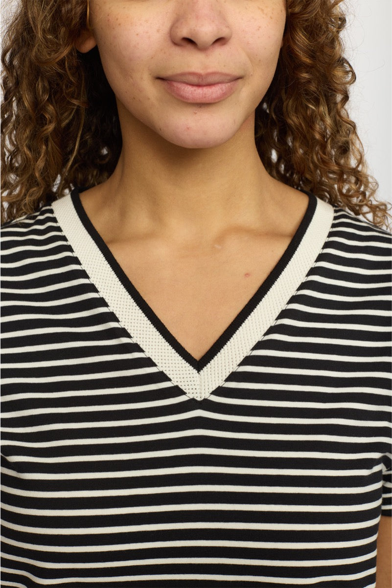 2 Biz Darifa T-Shirt Stribet Sort