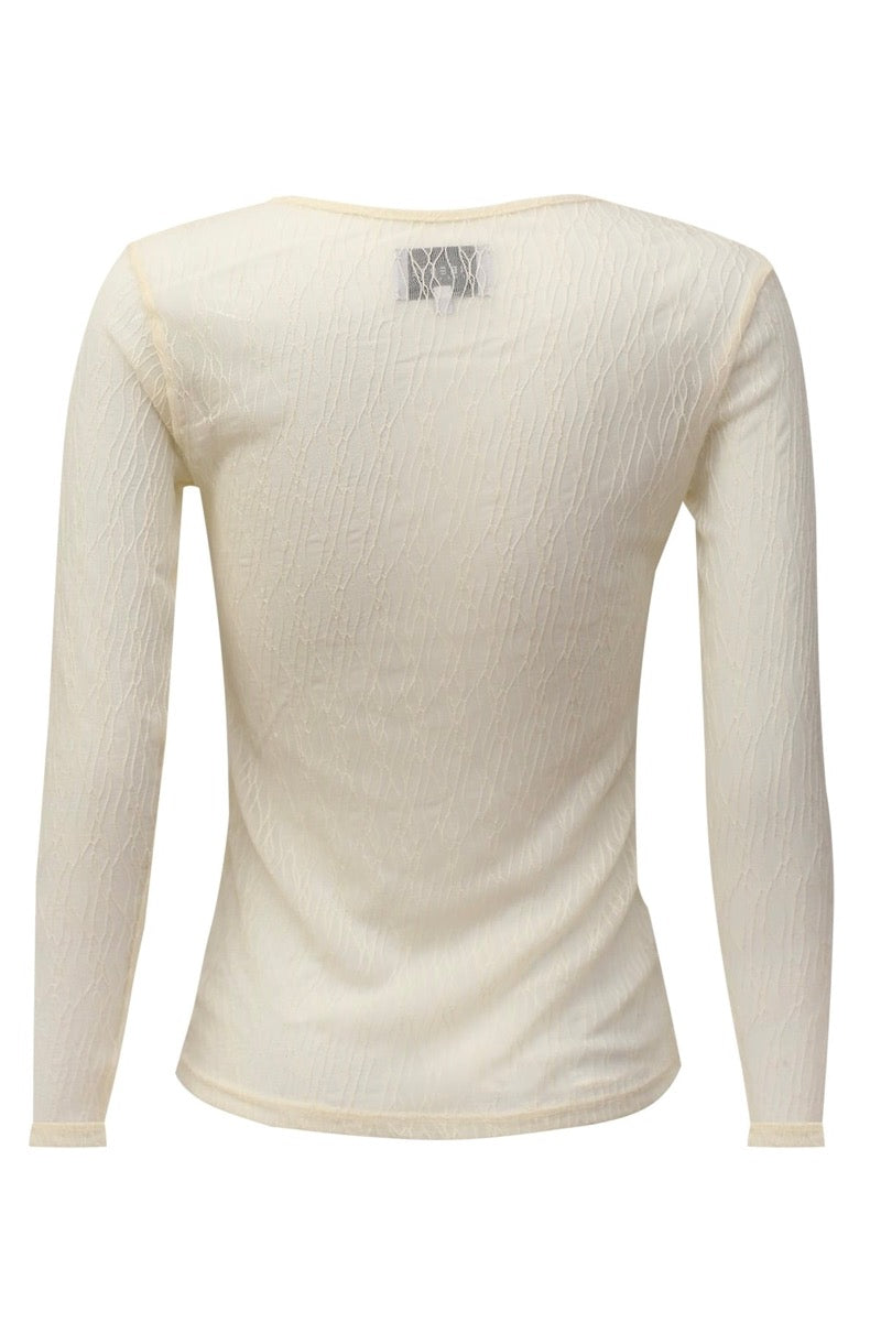Liberte Isa Bluse Lace Langærmet Creme Lines
