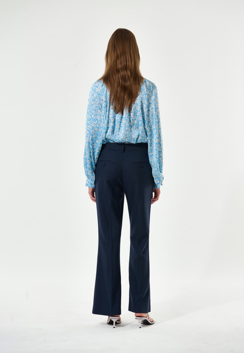 Dea Kudibal NITA Bluse w Stand Collar Crocus Ocean