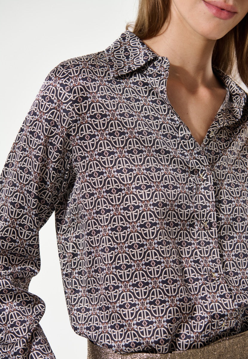 Dea Kudibal AIDA Skjorte w Big Collar Trito Midnight