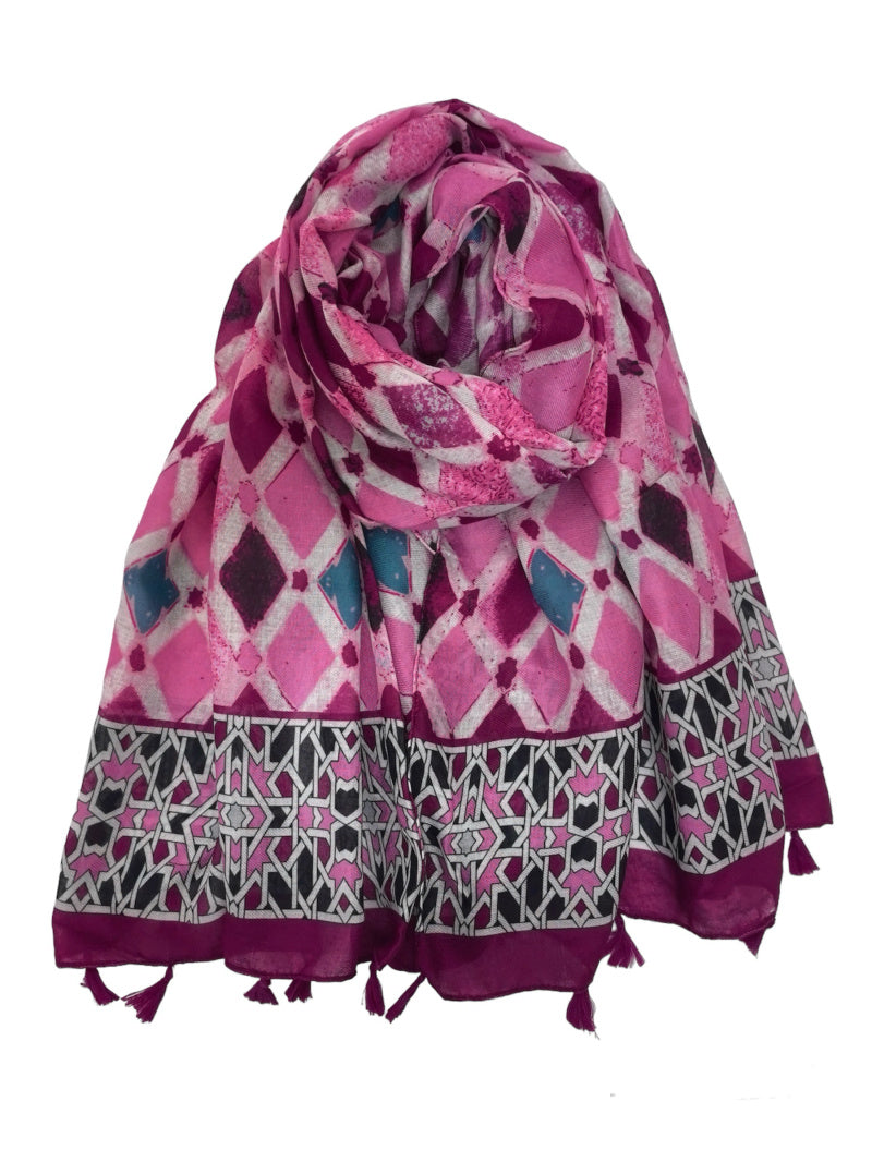 Löwenstein Tørklæde Square Frynser Fuchsia