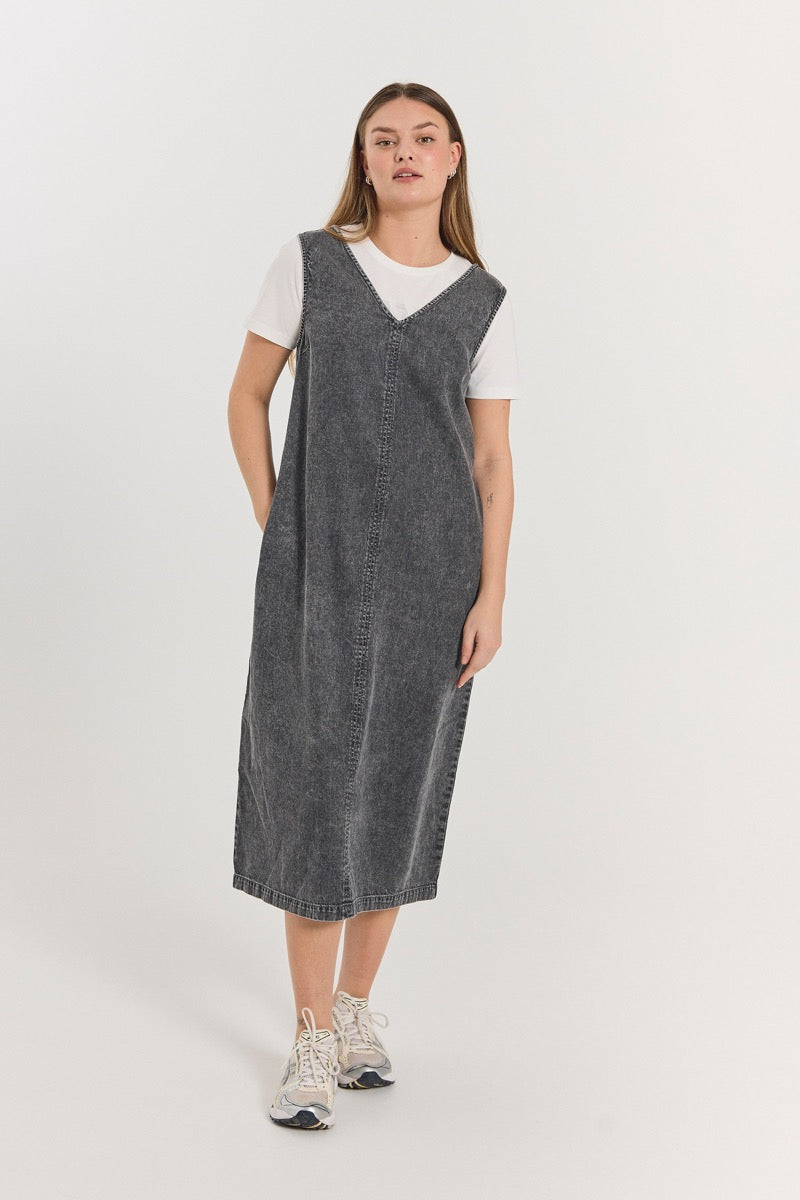 Freequent Lisea Kjole Vintage Denim Grå