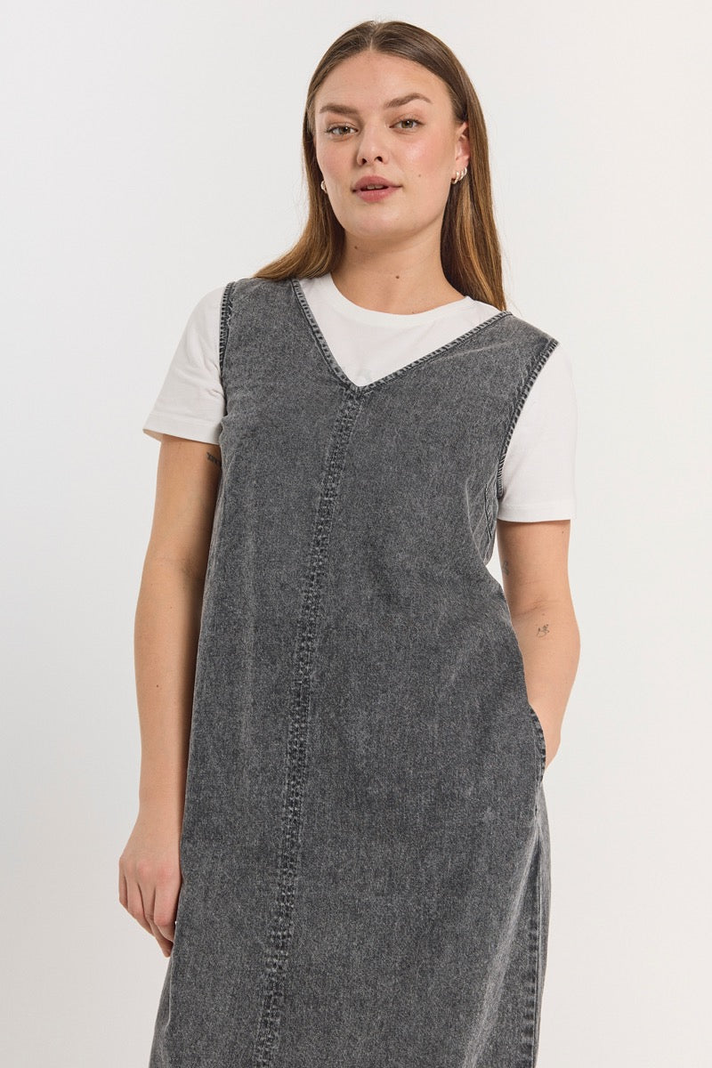 Freequent Lisea Kjole Vintage Denim Grå