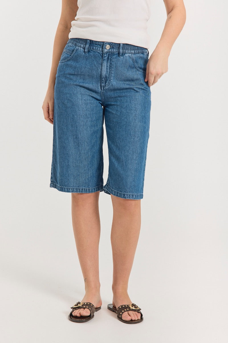 Freequent Cinda Shorts Denim Medium Blå