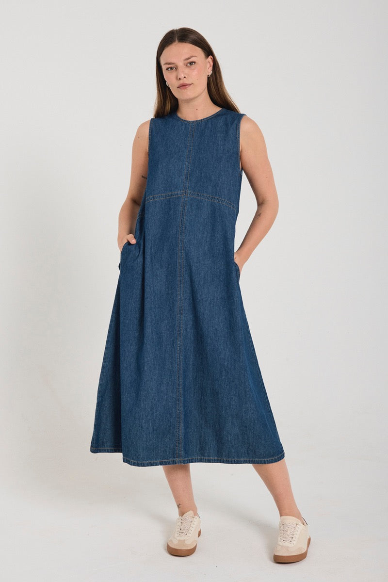 Freequent Lisea Kjole Denim Medium Blå