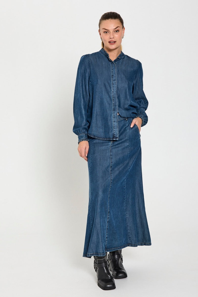 Freequent Wilke Skjorte Medium Blå Denim