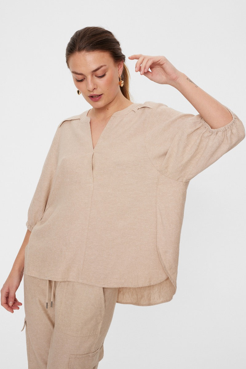 Freequent Lava Bluse Sand Melange