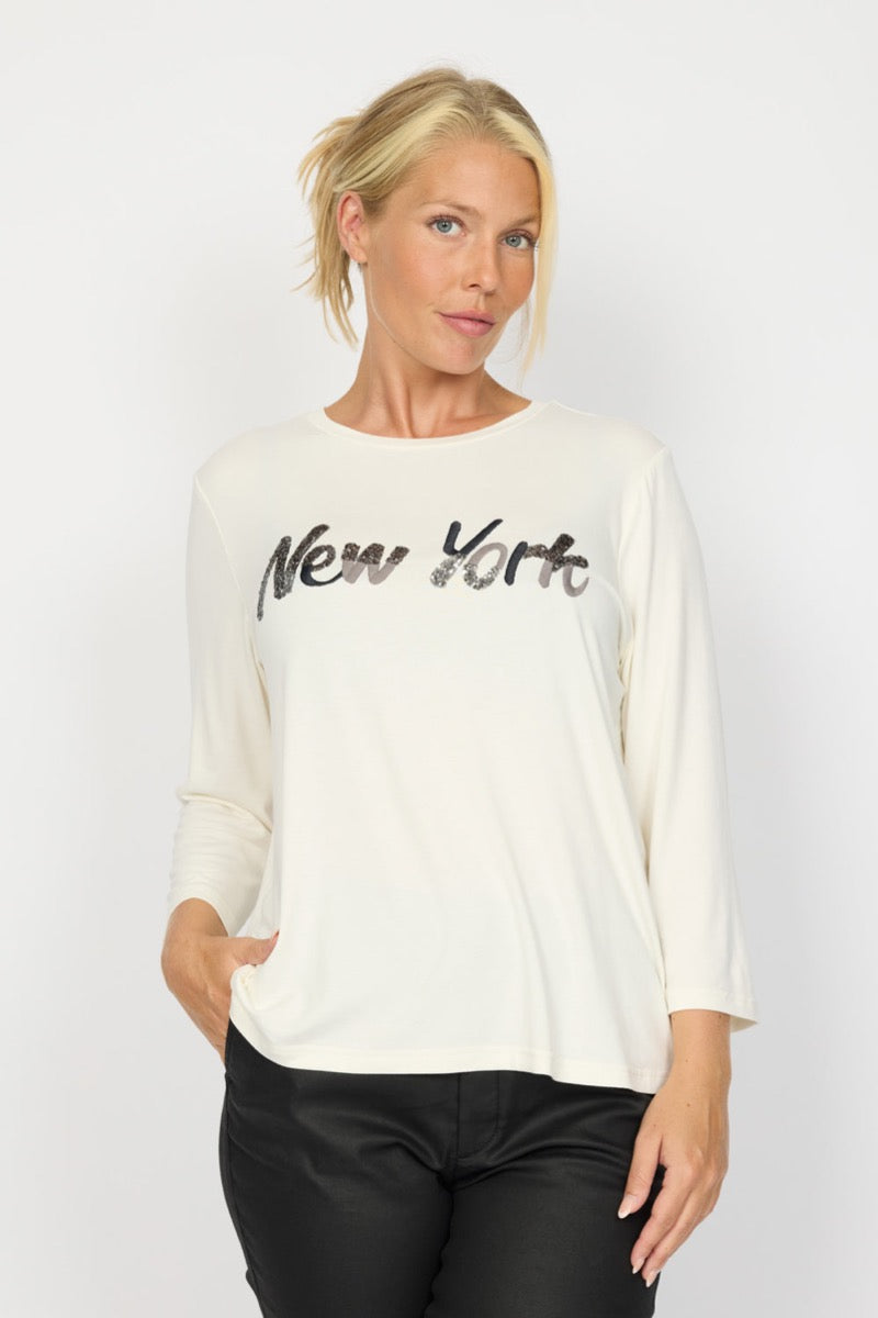 2 Biz Elke T-shirt Cloud Hvid Sort