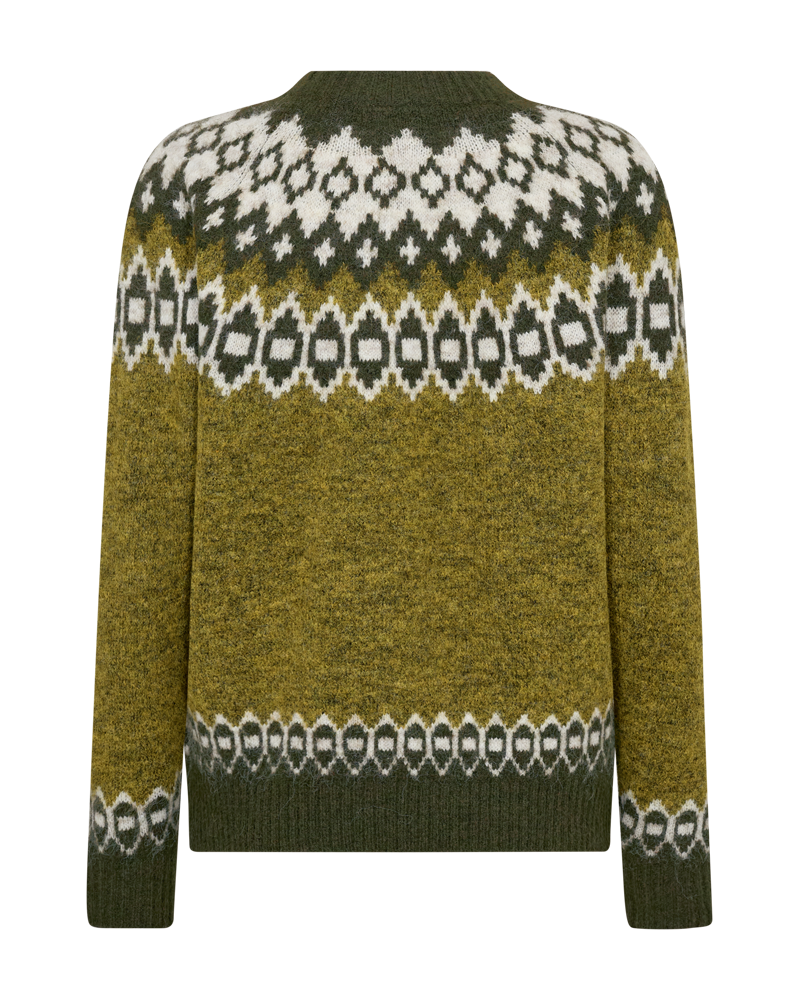 Freequent Novala Pullover Golden Lime Grøn