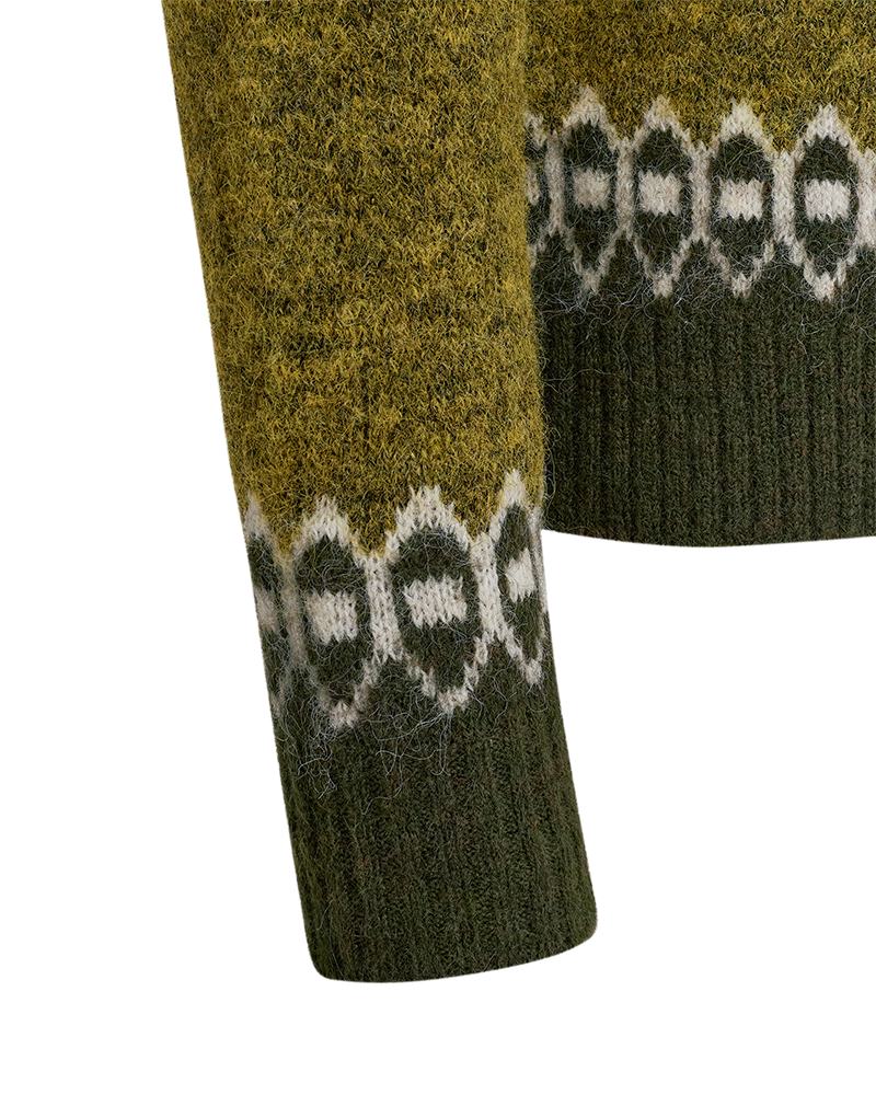 Freequent Novala Pullover Golden Lime Grøn