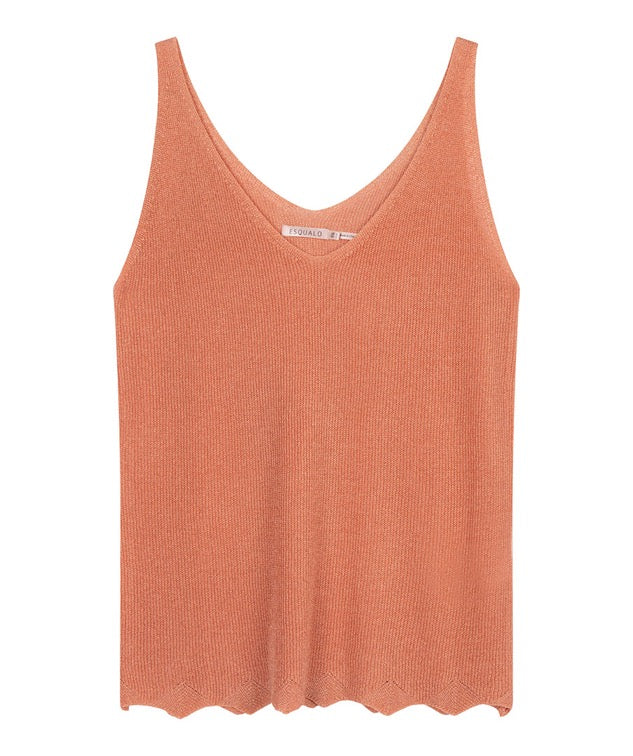 ESQUALO Top Lurex Papaya