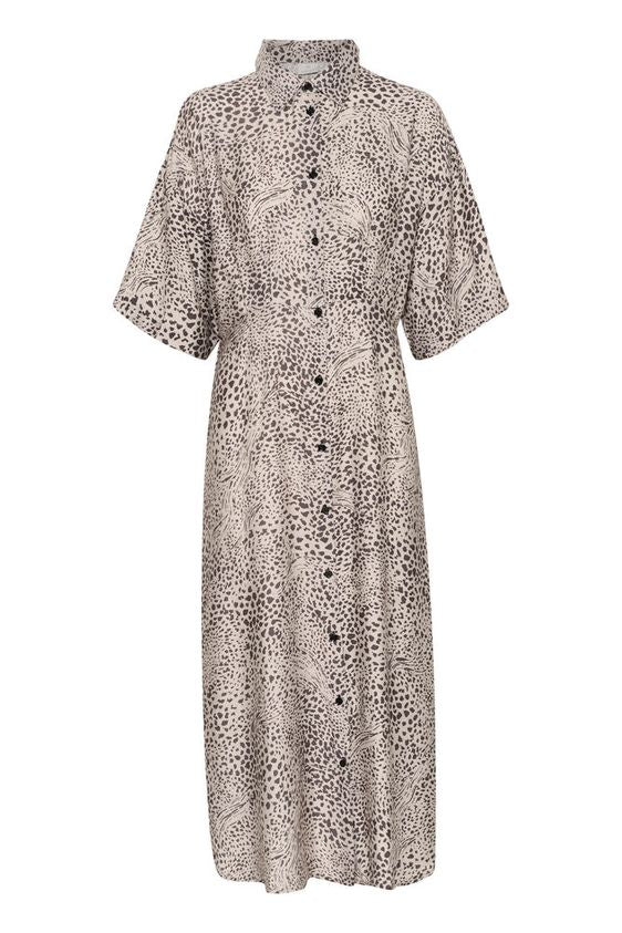 Kaffe Debra Skjorte Kjole Abstract Leopard