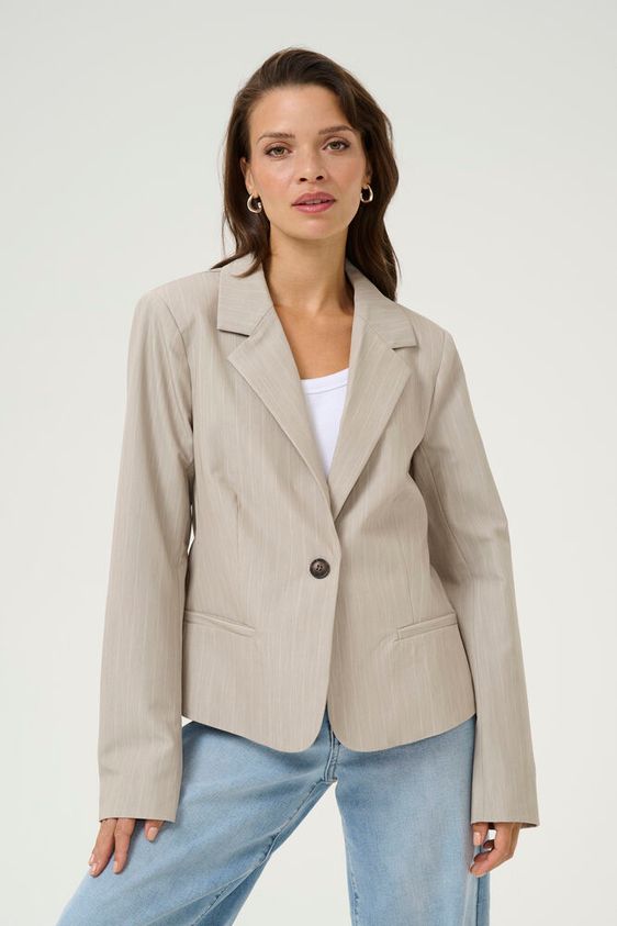 KAFFE Esther Shaped Blazer Feather Grå