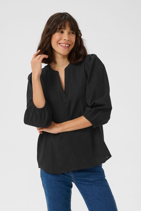 KAFFE Jollia Zia Bluse Sort