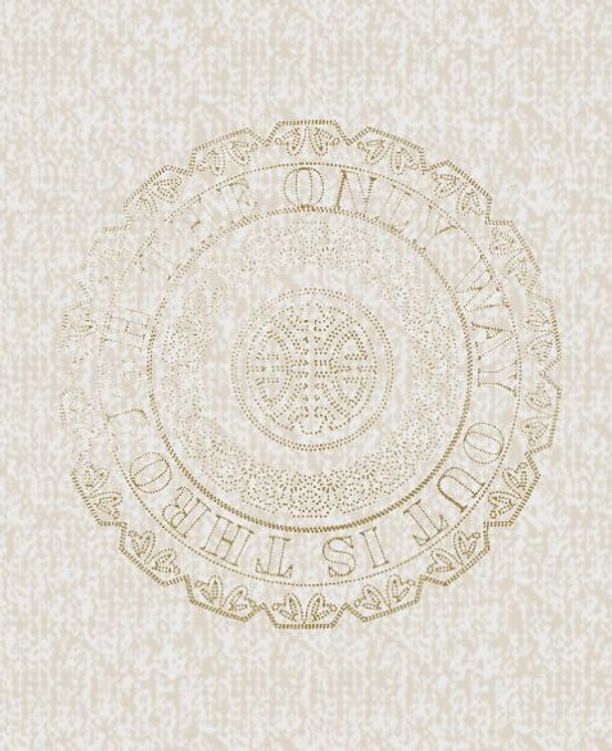 FRANSA Jasmine T Shirt Guld Print Grå