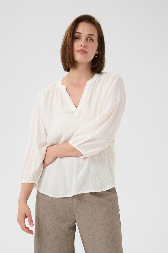 KAFFE Annika Bluse Chalk Hvid