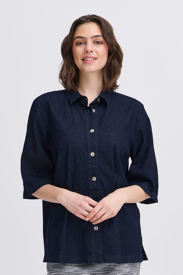 FRANSA Chicago Skjorte Denim Blå
