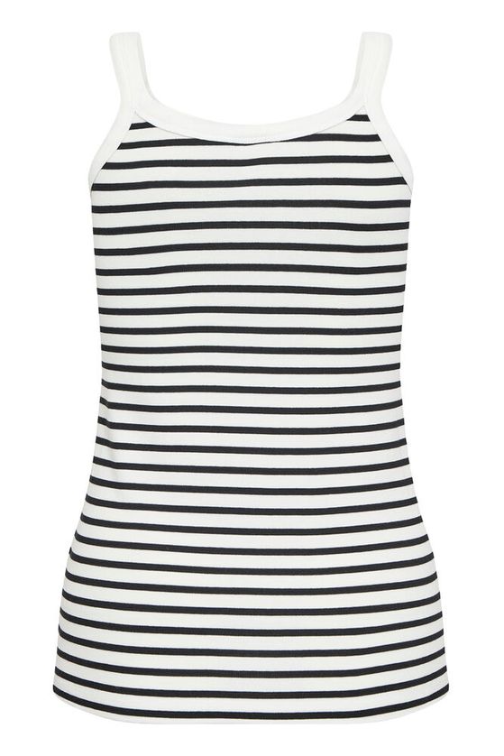 KAFFE Liddy Tank Top Striber Chalk Sort