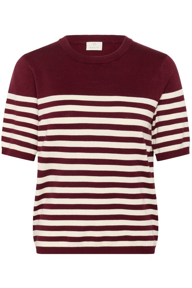 KAFFE Lizza Stribet Strik Windsor Rød Beige