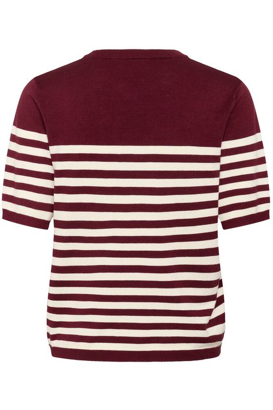 KAFFE Lizza Stribet Strik Windsor Rød Beige