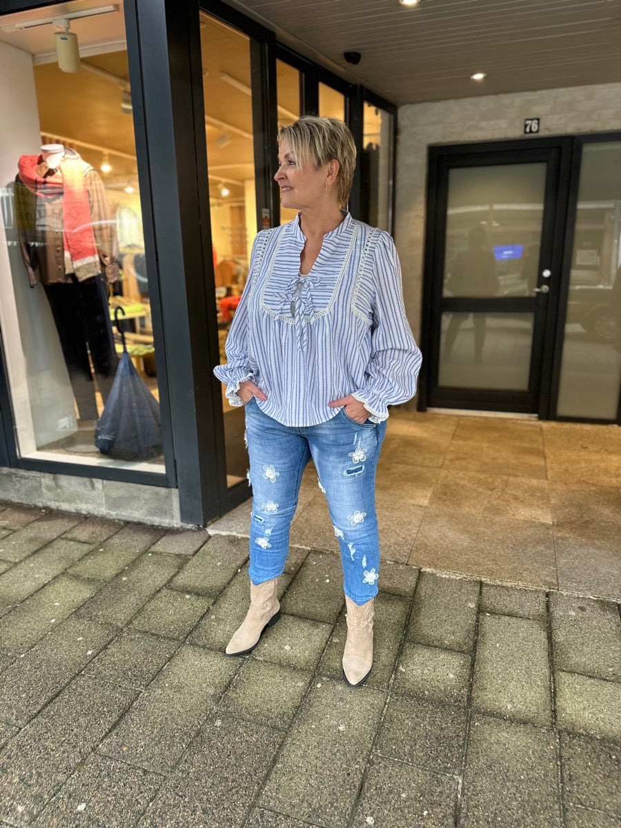 GOSSIA MowaGO Bluse Blå Striber