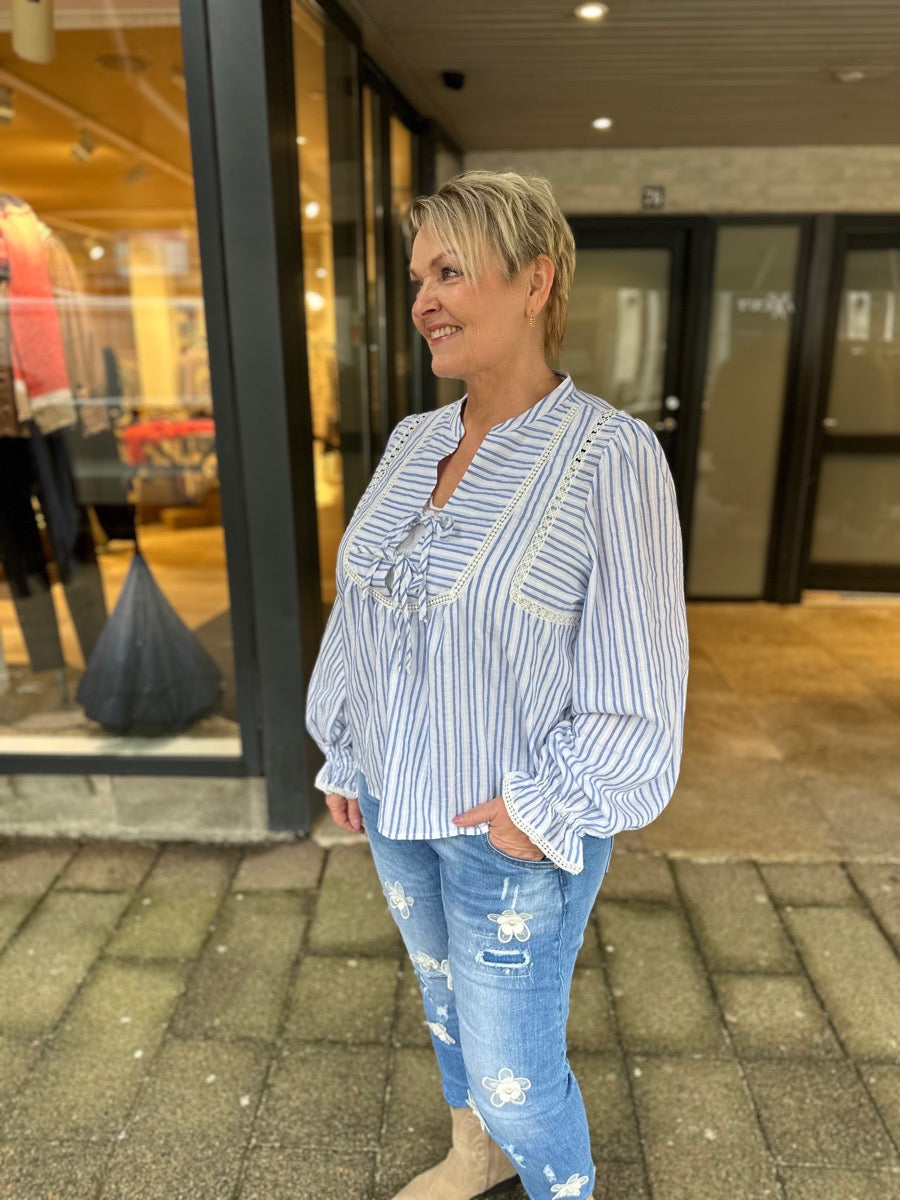 GOSSIA MowaGO Bluse Blå Striber