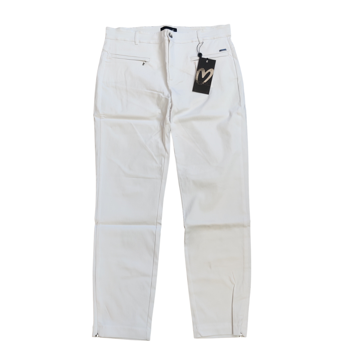 Cero Lina 7/8 bukser w. zip Hvid
