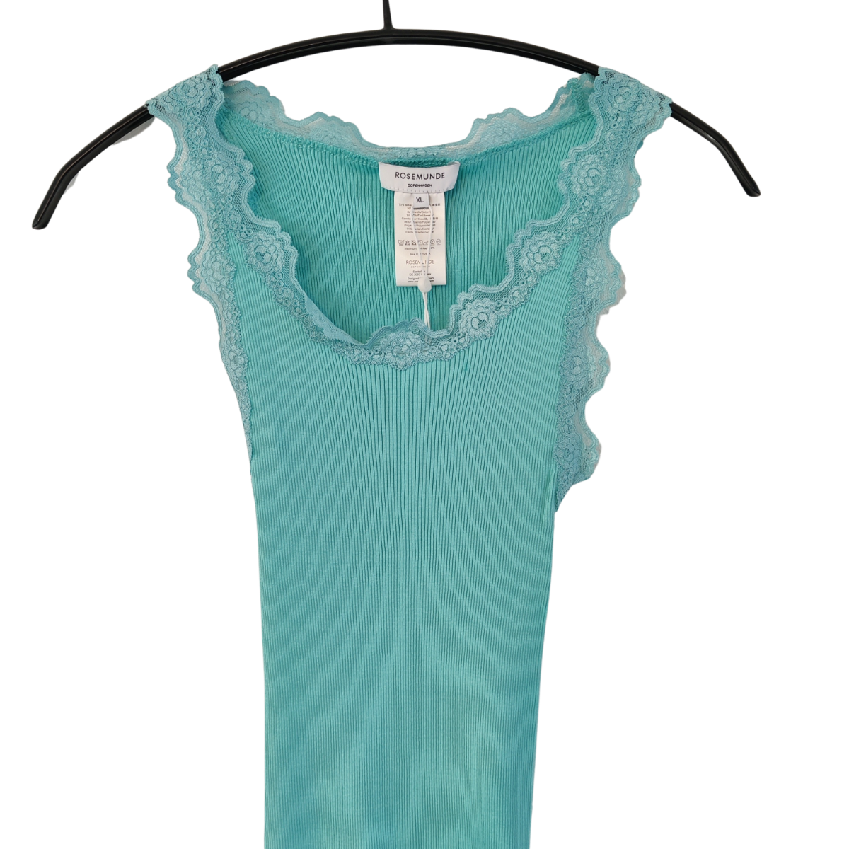 Rosemunde Copenhagen Silke Top w lace Aqua Paradise