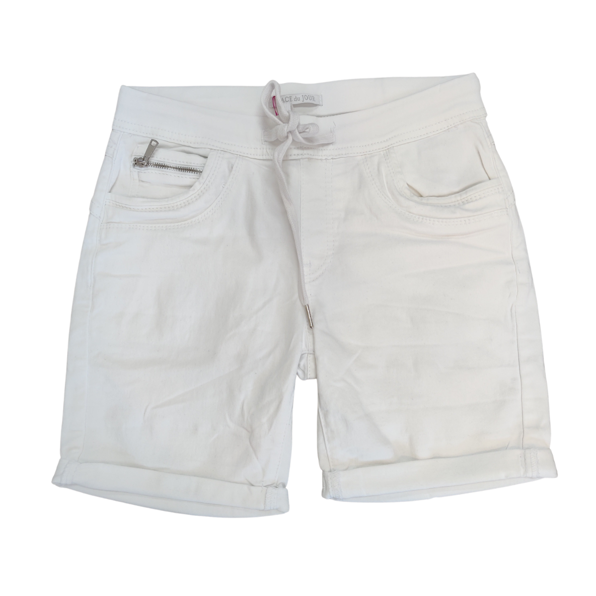 Place Du Jour Shorts Hvid med lynlås