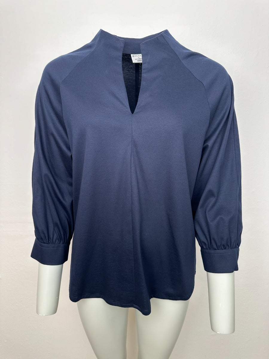 DESOTO Lara Bluse Solid Midnight Blå