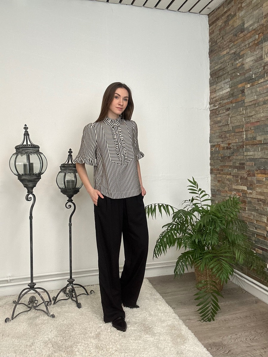 GOSSIA BenedicteGO Bluse Stribet Sort