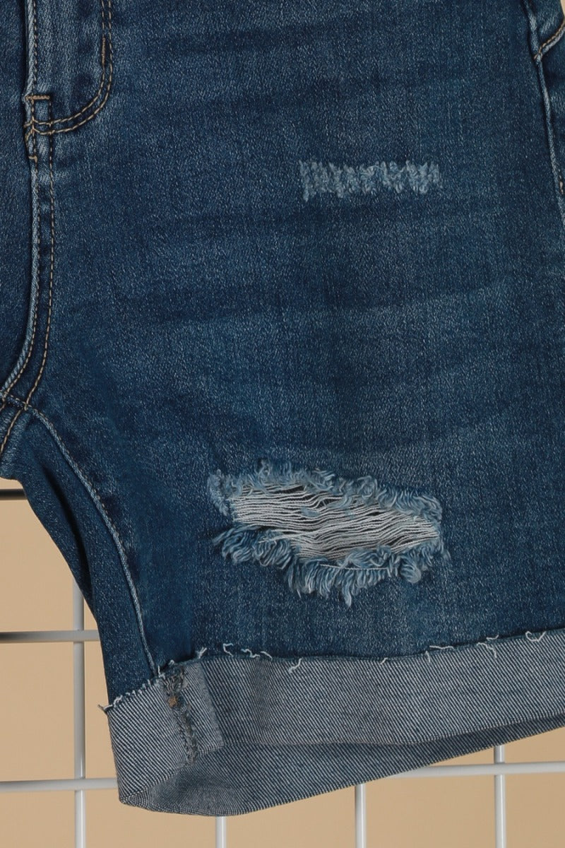 Löwenstein BEST Shorts Destroy Denim Blå