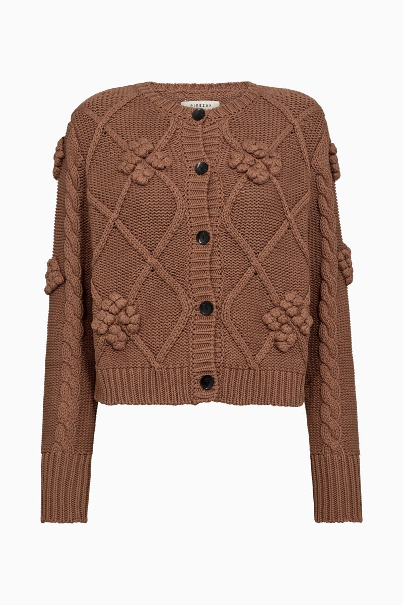 Pieszak PD Pearl Strik Cardigan Nugget Guld Brun