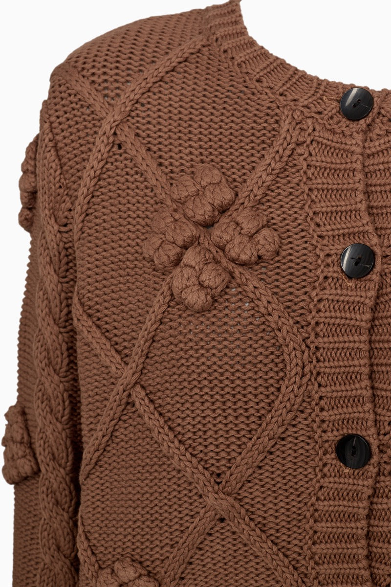 Pieszak PD Pearl Strik Cardigan Nugget Guld Brun