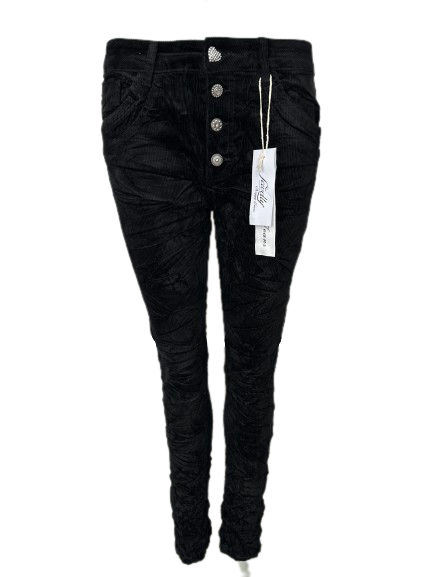 Jewelly Bag Jeans Sten Knapper Sort