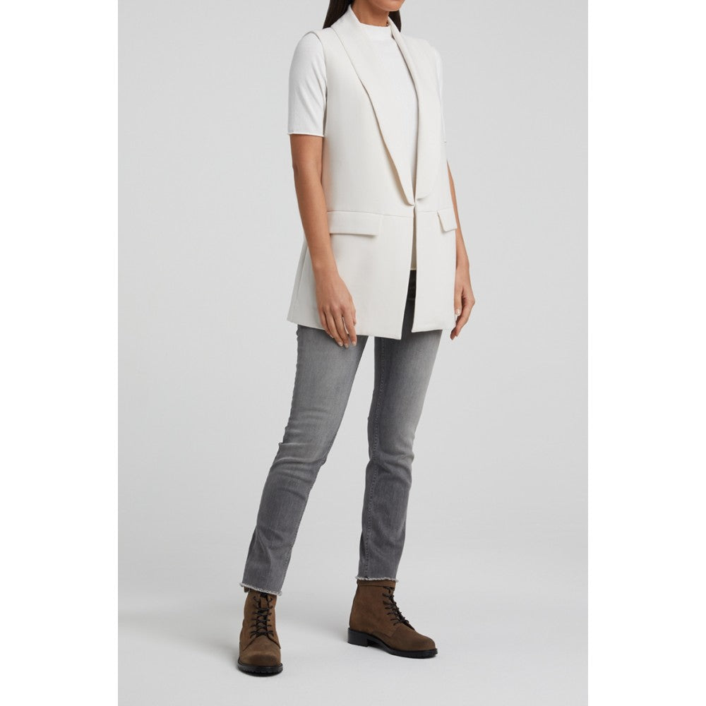 Yaya Nicked Mock Neck Sweater Wool White