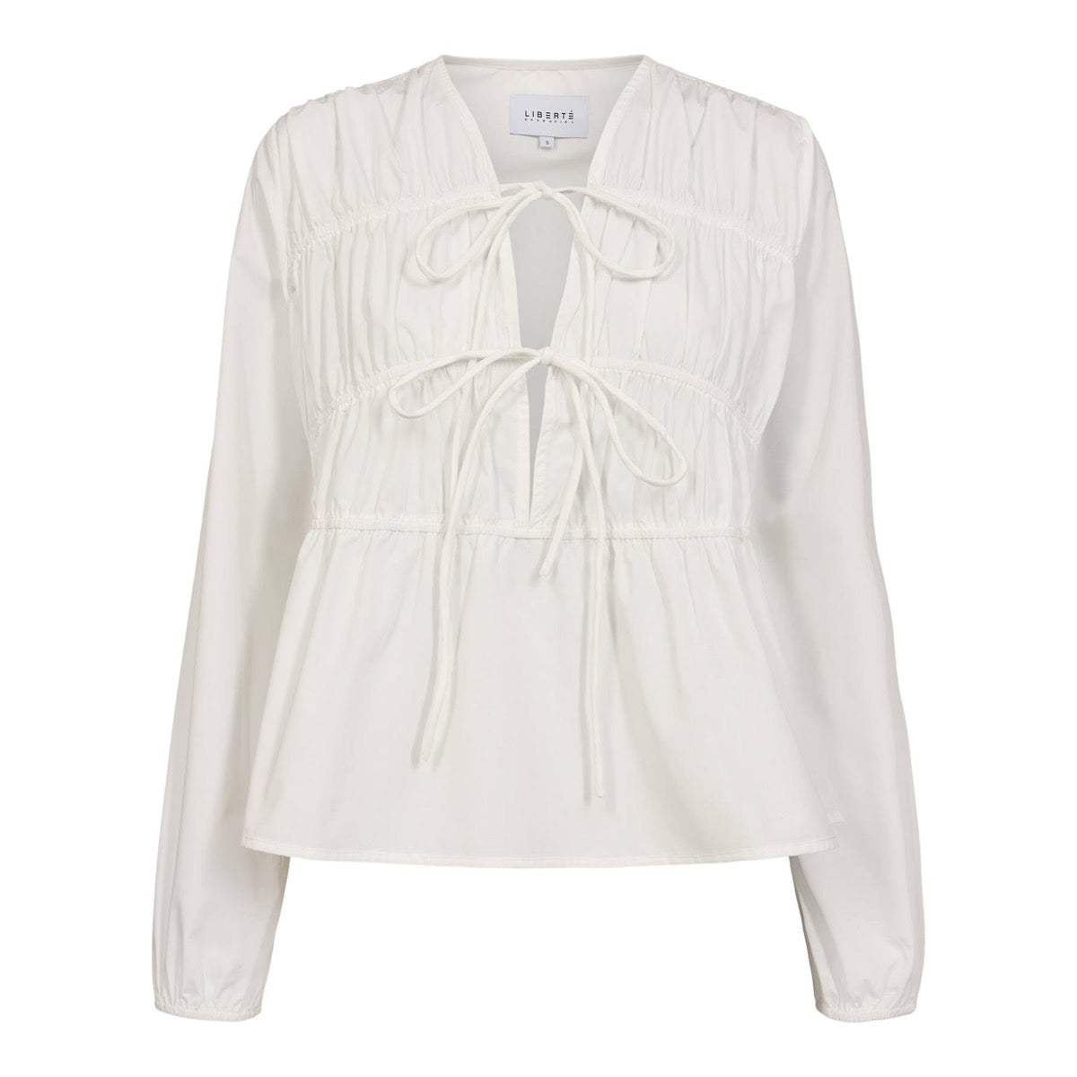 Liberte Jane LS Tie Bluse Hvid